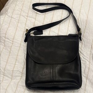 vintage Coach Whitney black leather crossbody bag.
